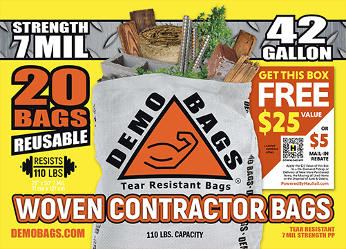  Demo Bags Demobags Contractor Trash, 42 Gallon, 10